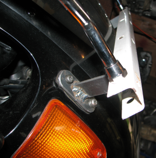 Close-up of mirror mount attachment